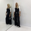 completo con pantalone palazzo e gilet incrociato couple